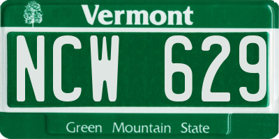 VT license plate NCW629
