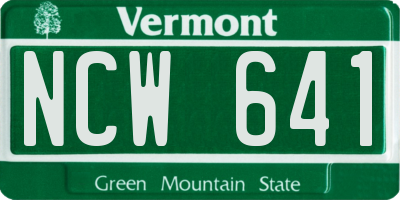 VT license plate NCW641