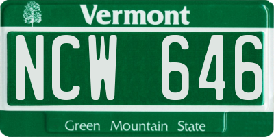 VT license plate NCW646