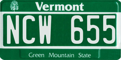 VT license plate NCW655