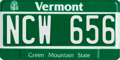VT license plate NCW656
