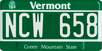 VT license plate NCW658