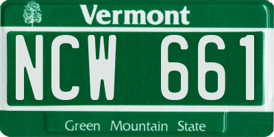 VT license plate NCW661