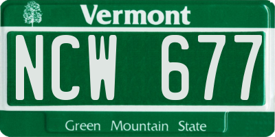 VT license plate NCW677