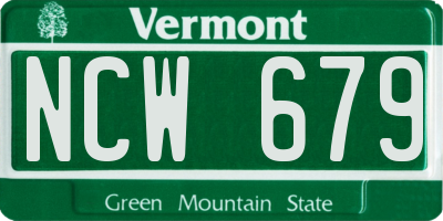 VT license plate NCW679