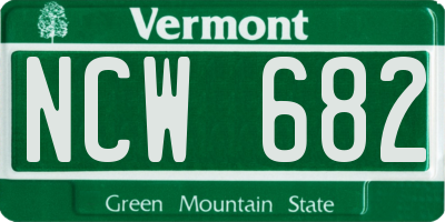 VT license plate NCW682