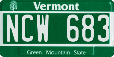 VT license plate NCW683