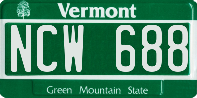 VT license plate NCW688