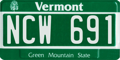 VT license plate NCW691