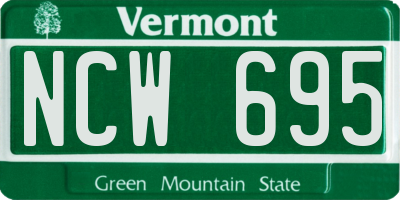 VT license plate NCW695