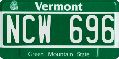 VT license plate NCW696