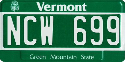 VT license plate NCW699