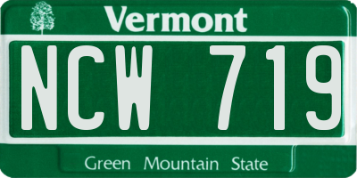 VT license plate NCW719