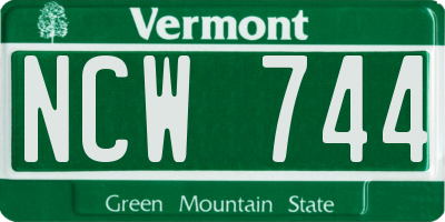 VT license plate NCW744