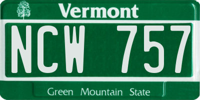 VT license plate NCW757