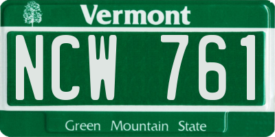 VT license plate NCW761