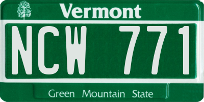 VT license plate NCW771