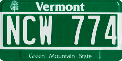 VT license plate NCW774