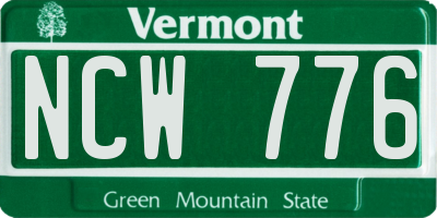VT license plate NCW776
