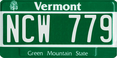 VT license plate NCW779