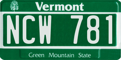 VT license plate NCW781