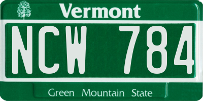 VT license plate NCW784
