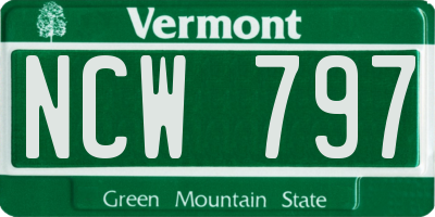 VT license plate NCW797
