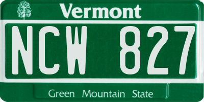 VT license plate NCW827
