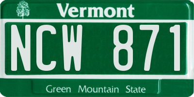 VT license plate NCW871