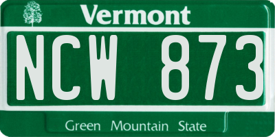 VT license plate NCW873