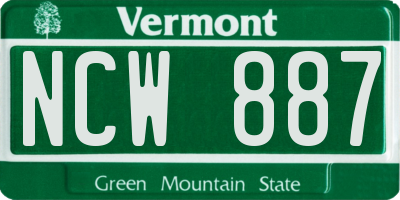 VT license plate NCW887