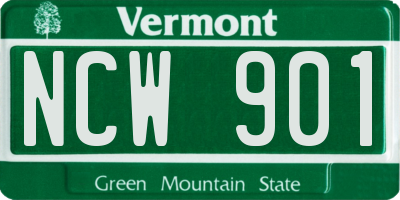 VT license plate NCW901