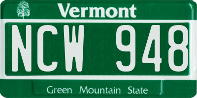VT license plate NCW948