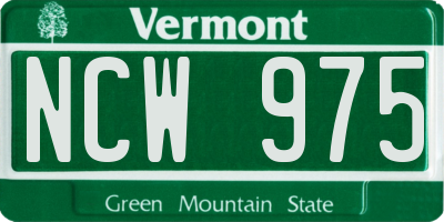 VT license plate NCW975
