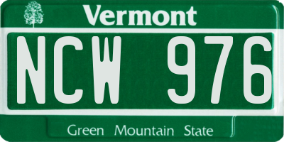 VT license plate NCW976