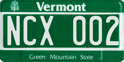 VT license plate NCX002