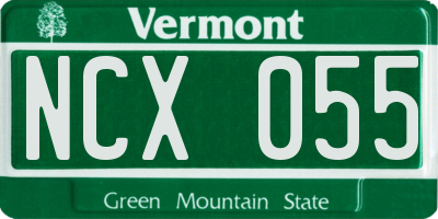 VT license plate NCX055