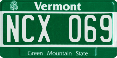 VT license plate NCX069