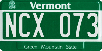 VT license plate NCX073