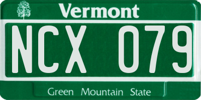 VT license plate NCX079