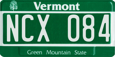 VT license plate NCX084