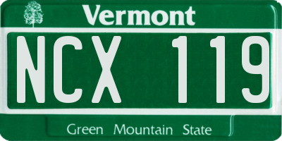 VT license plate NCX119