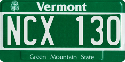 VT license plate NCX130