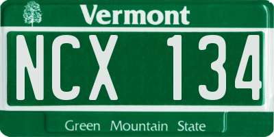 VT license plate NCX134