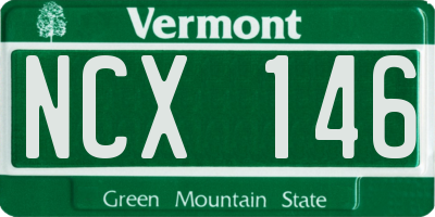 VT license plate NCX146