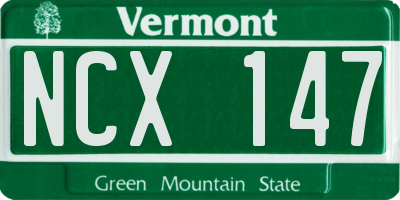 VT license plate NCX147