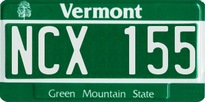 VT license plate NCX155