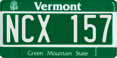 VT license plate NCX157