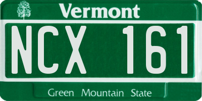 VT license plate NCX161