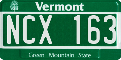 VT license plate NCX163